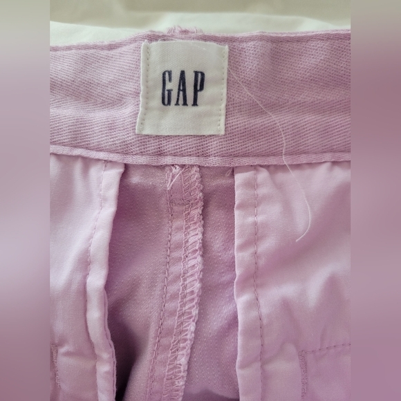 GAP Women's Lilac Straight Khaki Frayed Hem Pants Size 8 - Picture 5 of 7